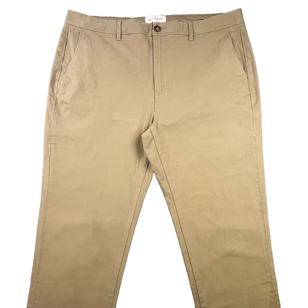 Mott & Bow Pants Mens 38x32 Khaki Twill Chino Stretch Cotton Casual Preppy